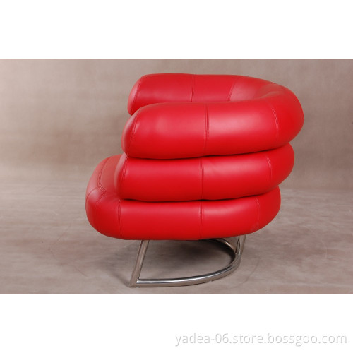 Red Leather ArmChair Bibendum chair leather